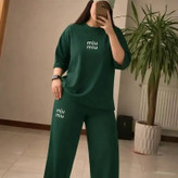 ست تیشرت شلوار miu miu گلکسی پنبه