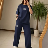 ست تیشرت شلوار miu miu گلکسی پنبه