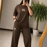 ست تیشرت شلوار miu miu گلکسی پنبه