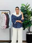 شومیز الیزه خال خالی ترند